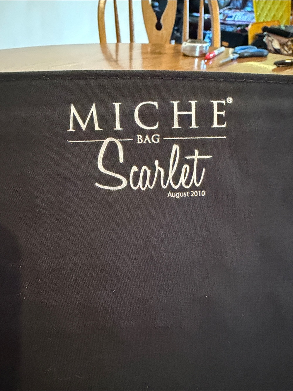 Miche Scarlet Bag Cover in Black with White Logo